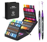 Ohuhu Feutres Coloriage Adulte Enfants, 100 Couleur Feutre Double Pointe Aquarelle Stylos Pointe Fine Pour Dessin, Manga, Doodling, Scrapbooking, Série Maui - Sac de Transport