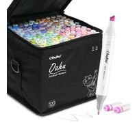 Ohuhu Lot de 120 marqueurs permanents à double pointe pour surligneur avec étui de transport pour dessin, croquis, coloriage, surlignage pour adultes