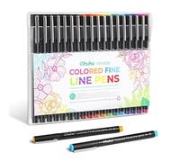 Ohuhu Lot de 18 stylos fineliner colorés 11 feutres fins pour dessin et 7 tailles de micro-stylos noirs imperméables pour dessin, croquis, anime, manga, artistes débutants