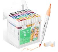 Ohuhu Marqueur Pinceau et pointe fine, 79+1 marqueurs à alcool à double pointe pour adultes débutants en coloriage, dessin et esquisse, ensemble de marqueurs artistiques d'un excellent rapport quali