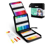 Ohuhu Marqueurs à l'Eau - Paper-Friendly, 60 Feutres à Double Pointe Pinceau/Fine - Pour Coloriage Adulte - Sans Odeur, Marqueurs Artistiques pour Coloriage Journal Croquis Calligraphie