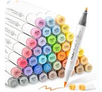 Ohuhu - Marqueurs à pointe pinceau - 48 marqueurs artistiques à base d'alcool pour adultes - Rechargeables