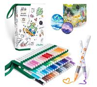Ohuhu Marqueurs Acrylique 72 Couleurs Pointe Brosse pour Art Papier Dessin | Mélange de Couleurs Propre & Sans Couture Dégradés Doux & Transitions en Douceur - Hilo