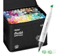 Ohuhu Marqueurs Alcool 120 Pinceau & Ciseau Set Art pour Illustration