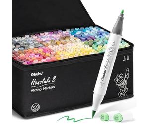 Ohuhu Marqueurs Alcool 320 Couleurs Pinceau & Fine Set Croquis Art