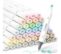 Ohuhu Marqueurs Alcool 48 Couleurs Pastel Ciseau & Fine AP Certifié