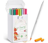 Ohuhu Marqueurs artistiques à double pointe - 40 couleurs, pensules pinceau et fineliner pour journaling et projets artistiques