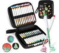 Ohuhu Marqueurs d’aquarelle à encre liquide, 48 couleurs, flexibles, pointe pinceau