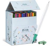 Ohuhu Maui Feutres Double Pointe - Coffret de 100 Marqueurs de Couleur avec Fineliner, Étui de Rangement Blanc Inclus