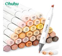 Ohuhu Oahu 36 ensemble de stylos marqueurs de couleurs de ton de peau marqueurs d'art à l'alcool double pointe stylo feutre croquis dessin Graffiti Manga école Art Chisel Fine 36 CLR