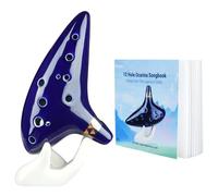 Ohuhu Ocarina, Legend of Zelda Ocarina 12 Trous Céramique Alto C Instrument de Musique, Zelda Ocarina avec Livre de Chansons (Chansons de la légende de Zelda) Cadeau pour les fans de Zelda Bleu
