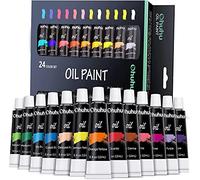 Ohuhu peinture à l'huile pour artistes, 24 couleurs x 12ml Tubes de peinture à l'huile - Pigment riche et non toxique, texture crémeuse sur papier, toile, bois, céramique pour l'art mural, paysage