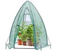 Ohuhu - Protection portable contre les animaux, serre pour l'extérieur avec housse en polyéthylène durable, serre robuste avec porte à fermeture éclair et fenêtre en maille pour légumes, fleurs,