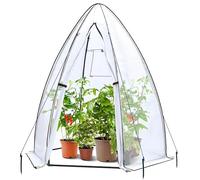 Ohuhu Serre en film plastique - Tente d'hivernage pour protection hivernale - PE semi-transparent - 160 x 180 cm - Pour plantes - Résistant aux intempéries - Multifonction - Blanc