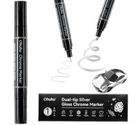 Ohuhu Stylo de retouche chromé liquide argenté avec effet miroir brillant, imperméable, résistant à la lumière et permanent pour métal, verre, plastique, pneus de voiture, bricolage, modèles, affiches