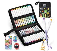 Ohuhu Stylos à peinture acrylique 24 couleurs, 1.5MM Brush Tips Acrylic Markers High Opacity Waterproof Lightfast for Rock Painting Easter Eggs Wood Glass Ceramic Canvas (en anglais)