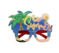 Ohulelks 1 PCS Lunettes Hawaïennes D'Été Décorations de Fête à Thème Tropical Comme Indiqué Feutre + Cadre de Lunettes Photo en Plastique Cocotier, G