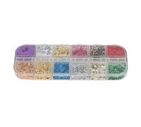 Ohulelks 12 Grille À Ongles Paillettes Paillette En Aluminium IrrÉGulier Flocons ou Argent Pigment Nail Art DÉCoration Miroir Glitter Feuille Papier Cby