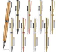 Ohulelks 12pcs 7mm Stylo à Bille Twistline Trimline, Stylo à Bille Slimline Kit à Twist avec Fournitures de Tournage de Remplacement pour Tour à Bois, Artisanat Bricolage.