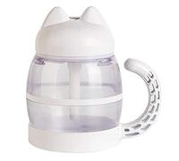 Ohulelks 420ML USB Humidificateur d'air de Chat à Ultrasons Cool-Mist par Ultrasons Mini-Humidificateur Adorable avec Ventilateur LED Mini-USB pour Bureau à Domicile Blanc