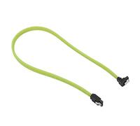 Ohulelks 50CM 3.0 III SATA3 Cable de donnees a 7 Broches SSD a Angle Droit 6Gb / s Cordon de donnees pour Disque Dur avec Gaine en Nylon (Vert)