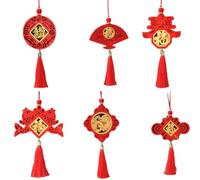 Ohulelks 6 PièCes 2024 FêTe du AnnéE du Dragon Signe en Bois Pendentif Entreprise Centre Commercial DéCoration Cadeaux du Un Chinois, B