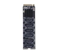 Ohulelks Adaptateur M.2 vers 6 Ports - Carte D'Extension M.2 NVME vers SATA3.0 - Riser M.2 PCI-E M Key pour HDD SSD