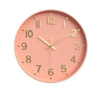 Ohulelks Horloge Moderne Silencieuse pour Mur, Horloge Murale avec Chiffres 3D pour Cuisine, Chambre à Coucher, Salon, Bureau, Salle de Classe, DéCoration Couleur 3