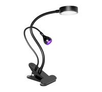 Ohulelks Lampe à Ongles Double avec 3W LED UV, Lampe Combinée pour Nail Art, Lumière UV pour Durcissement de Vernis Gel, Intensité Réglable, Lampe Portable