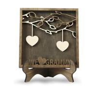 Ohulelks Panneau Familial Personnalisé pour Maman, Cadre d'arbre en Bois Personnalisé, Plaques en Bois Gravées, Décoration, Cadeaux de Fête des Mères, G