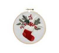 Ohulelks Série de Noël Non Finie, Sac de Point de Croix, Sac de Broderie pour Débutants, Décoration de Maison DIY. Bas de Noël