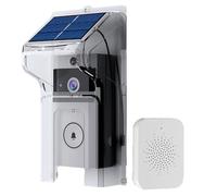 Ohulelks Sonnette WIFIvisual Sans Fil avec Chargement Solaire, Vision Nocturne, Étanche, pour Maison Intelligente, HD, Interphone Bidirectionnel, Voix