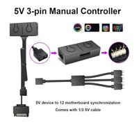 Ohulelks Splitter à 3 Voies 5V 3pin Argb à 12v 4 Broches Convertisseur RVB pour Le Châssis de Transfert de Lumière de Carte Mère RVB à 3 Broches