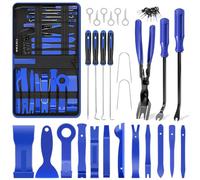 OHVBAEON Lot de 38 outils de démontage de voiture, cales de garniture intérieure, clips de fixation de garniture, outils de levier en plastique pour voiture, cales en plastique (bleu)