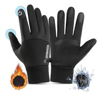 OHWHOA Gants Hiver pour Homme Femme, Moto et Vélo Gants Imperméables Tactile avec Doublure Polaire Chauffants pour Sport VTT Running Ski Snowboard