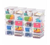 Ohyama, Petite Boite de Rangement Multi-Usages, 5L, Lot de 20, Transparent, Fermeture Facile, Empilable, en Plastique Transparent,