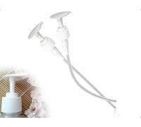OHYANYAO Lot de 2 Pompes Doseuses,Têtes de Pompe Réutilisables Avec Tubes,Doseur de Sirop,Doseur Pour Liquides,Pour Shampoing,Gel Douche et Savon(Blanc)