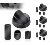 OHYANYAO Lot de 4 Boutons de Commande,Bouton Rotatif Universel,Interrupteur de Cuisinière,Avec 3 Adaptateurs Universels,Pour Cuisinière,Table de Cuisson,Fours,Cuisinière à Gaz,Four(Noir)