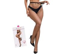 ohyeahlady Collant Résille Large Noir Grande Taille Bas Résille Sexy Bas Collant Sexy Hot Fishnet Collants Maille Taille Haute(XS-M,Noir)