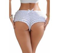 ohyeahlady Mini Short Bloomer Femme Moulant Court Culotte String L,Blanc
