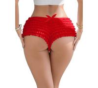 ohyeahlady Mini Short Bloomer Femme Sexy Moulant Court Short Chic Volant Y2k Lolita String Chic Hot Grande Taille Culotte Bresilienne Taille Baisse Maillot De Bain Hot Pants Halloween Rouge,L