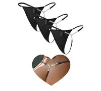 ohyeahlady Mini String Femme Sexy Chic Hot Ficelle Grande Taille G String Bikini Strass Tanga Coton Invisible Culotte sans Couture Thong Culottes Et Slips T-Back sous Vetement(XS-S,Noir)