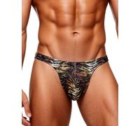 ohyeahlady Mini String Ficelle Homme Chic Grande Taille Tanga Slip Chic Mini Slip Taille Basse Maillot De Bain Borat Mankini sous Vetement Lingerie Tenu Homme Thong G-String Underwear Tigré,L