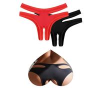 ohyeahlady String Fendue Ouvert à l'entrejambe Femme Grande Taille | Culotte Ouverte Fendue,Découpe à La Taille,Tissu de Maillot de Bain,Respirant Et Confortable,Tenu Hot,Sous Vetement,Underwear