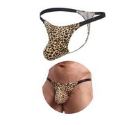 ohyeahlady String Leopard Homme Chic sans Couture Slip Soie Chic Poche Tanga Hot Invisible Grande Taille Mini Slip Taille Basse Coton Mini String De Bain Tenu Hot sous Vetement Sissy Thong L,Leopard