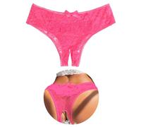 ohyeahlady String Ouvert À l'entrejambe Femme Dentelle Grande Taille | Culotte Fendue Dentelle,String Ficelle ,Tanga Chic,Ceinture Elastique, Tenue Hot,Lingerie Ouverte,Sous-Vêtements,1/2/4Pcs