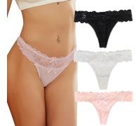 ohyeahlady Tanga Coton Femme Dentelle Grande Taille String Coton Femme Sexy Chic Culotte Invisible sans Couture sous Vetements Feminins Thong Underwear M-L,Rose