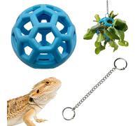 OHYER 1 pièce Boule de friandises pour Tortue Accessoires en Cage Boule d'alimentation du Foin Jouets interactifs Convient aux lézards, Geckos, lézards Lions à crinière, Lapins, Hamsters