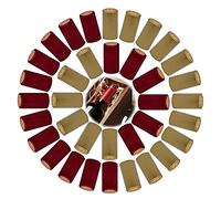 OHYER 100 Pièces Vin Capsules Rétractables en PVC Capsules Thermorétractables Bouteille Vin Capsules Rétractable Bouchon Thermorétractable pour Fête Famille Mariage Cave à Vin 30mm (Or, Rouge)