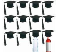 OHYER 12 pièces Mini Casquettes De Graduation Chapeau De Graduation Bandeau Graduation Cap Mini Bouteille de vin Docteur Décoration Peut être utilisé Les fêtes de Fin d'études Bouteilles de vin (1#)